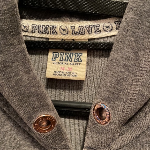 Victoria’s Secret PINK Grey Sequin Velour Jacket/Hoodie - Picture 6 of 8